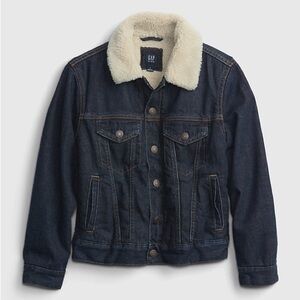 GAP Kids Sherpa Lined Denim Jacket size XXL